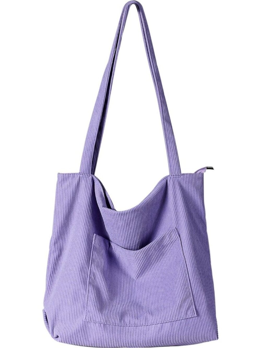 Women's Purple Corduroy Large Shoulder Hobo Bags Casual Big Capacity Tote Bag